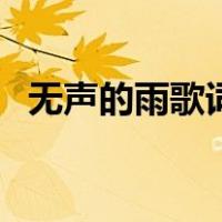 无声的雨歌词（关于无声的雨歌词的介绍）