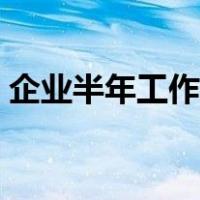 企业半年工作总结模板（企业半年工作总结）