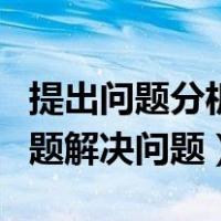 提出问题分析问题解决问题（提出问题分析问题解决问题）
