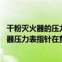 干粉灭火器的压力表,指针指向黄色区域表示正常（干粉灭火器压力表指针在黄色区域代表）