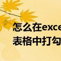 怎么在excel表格中插入一列（怎么在excel表格中打勾）