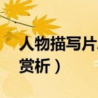人物描写片段加赏析50字（人物描写片段加赏析）
