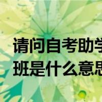 请问自考助学班是什么意思啊（请问自考助学班是什么意思）