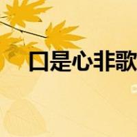 口是心非歌词寓意秒懂（口是心非歌词）