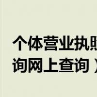 个体营业执照查询网上年检（个体营业执照查询网上查询）