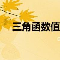 三角函数值对照表（三角函数值对照表）