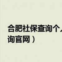 合肥社保查询个人账户查询系统（合肥社保查询个人账户查询官网）