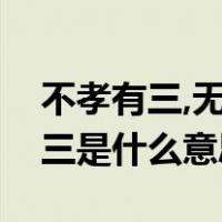 不孝有三,无后为大的意思（无后为大不孝有三是什么意思）