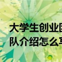 大学生创业团队介绍ppt模板（大学生创业团队介绍怎么写）
