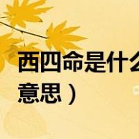 西四命是什么意思命里缺什么（西四命是什么意思）