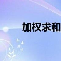 加权求和的函数（什么是加权求和）
