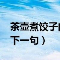 茶壶煮饺子的下一句是什么?（茶壶煮饺子的下一句）