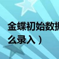 金蝶初始数据录入期初余额（金蝶期初余额怎么录入）