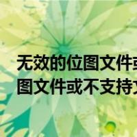 无效的位图文件或不支持文件的格式是什么意思（无效的位图文件或不支持文件格式）