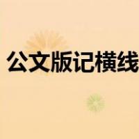 公文版记横线怎么画（公文版记横线怎么划）
