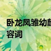 卧龙凤雏幼麟冢虎毒龟鬼才毒士闰象类似的形容词