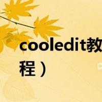 cooledit教程人声和伴奏合成（cooledit教程）