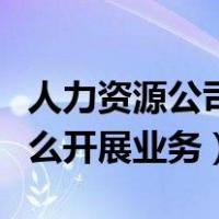 人力资源公司如何开展业务（人力资源公司怎么开展业务）