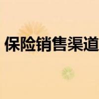 保险销售渠道有哪几种（销售渠道有哪几种）