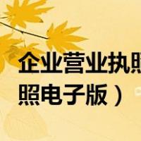 企业营业执照电子版在哪里下载（企业营业执照电子版）