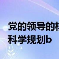 党的领导的核心作用主要表现在(A)统筹兼顾、科学规划b