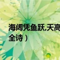 海阔凭鱼跃,天高任鸟飞全诗赏析!（海阔凭鱼跃天高任鸟飞全诗）