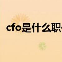 cfo是什么职位什么工作（ceo是什么职位）