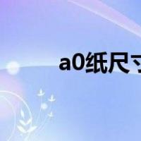 a0纸尺寸是多少英寸（a0纸尺寸）