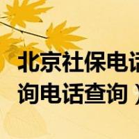 北京社保电话人工服务电话（北京社保人工咨询电话查询）