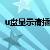 u盘显示请插入磁盘（u盘显示请插入磁盘）