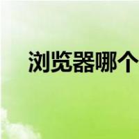 浏览器哪个好用速度快（浏览器哪个好）