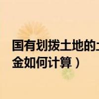 国有划拨土地的土地出让金怎么样计算（国有划拨土地出让金如何计算）