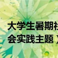 大学生暑期社会实践主题口号（大学生暑期社会实践主题）