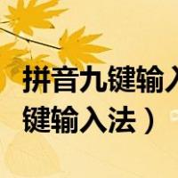 拼音九键输入法打出来怎么全是数字（拼音九键输入法）