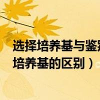 选择培养基与鉴别培养基的区别与联系（选择培养基与鉴别培养基的区别）