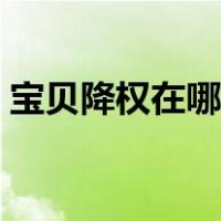 宝贝降权在哪里看降权记录（宝贝降权查询）