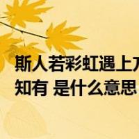 斯人若彩虹遇上方知有是什么意思英语（斯人若彩虹 遇上方知有 是什么意思）