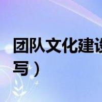 团队文化建设内容怎么写（团队文化内容怎么写）