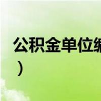 公积金单位编号是什么意思（公积金单位编号）