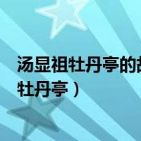 汤显祖牡丹亭的故事线索所依据的话本小说是什么（汤显祖牡丹亭）