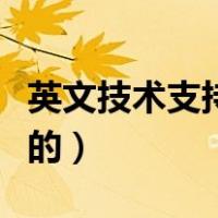 英文技术支持是做什么的（技术支持是做什么的）