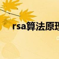 rsa算法原理的数论基础（rsa算法原理）