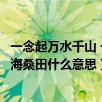 一念起万水千山 一念灭沧海桑田（一念起万水千山一念灭沧海桑田什么意思）