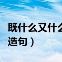 既什么又什么造句三年级下册（既什么又什么造句）
