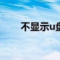 不显示u盘怎么办（插入u盘不显示）