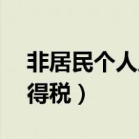 非居民个人所得税税率10%（非居民个人所得税）