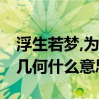 浮生若梦,为欢几何,什么意思（浮生若梦为欢几何什么意思）