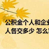公积金个人和企业各交多少（住房公积金怎么缴纳 公司和个人各交多少 怎么算）