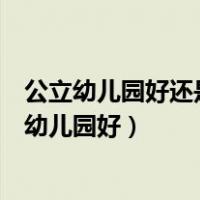 公立幼儿园好还是私立幼儿园好啊（公立幼儿园好还是私立幼儿园好）
