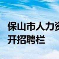 保山市人力资源和社会保障局网页事业单位公开招聘栏